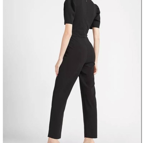 Express blue jumpsuit ruffle sleeve - Picture 2 of 10